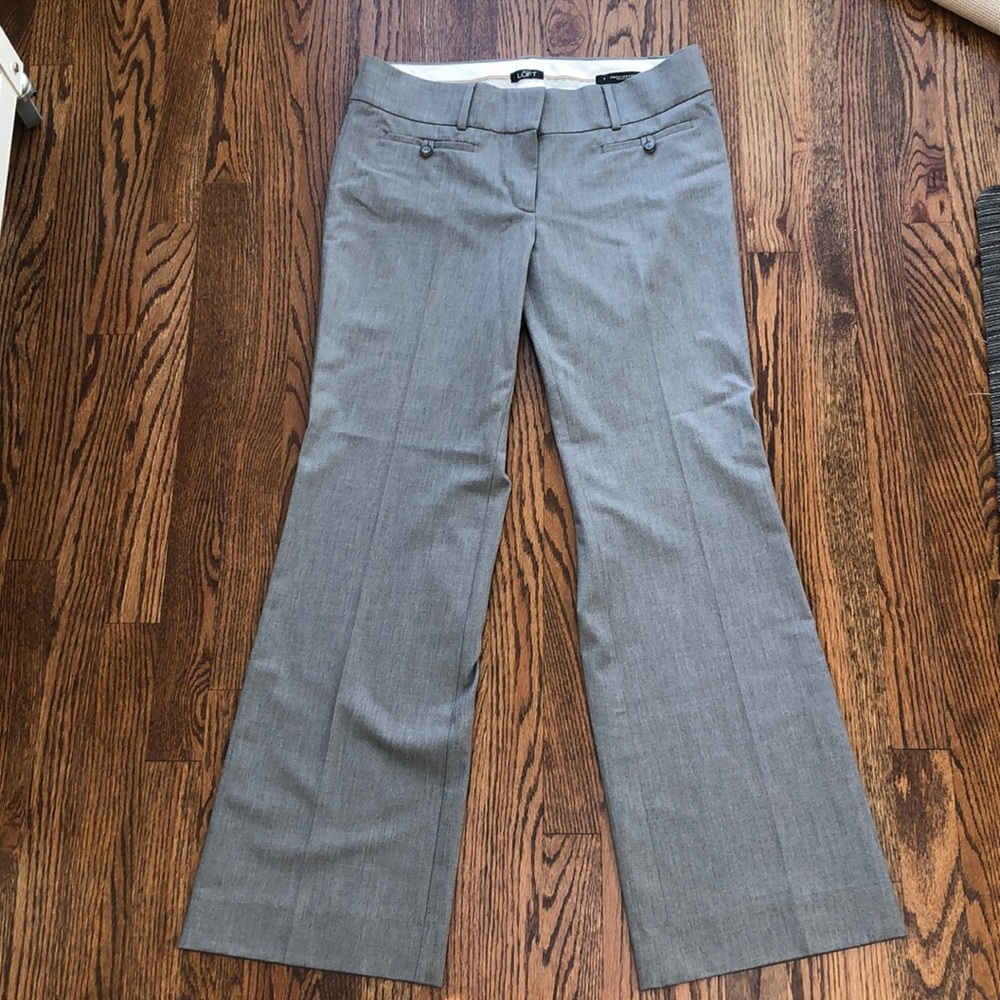 Light Gray Loft Marisa Trouser Pants